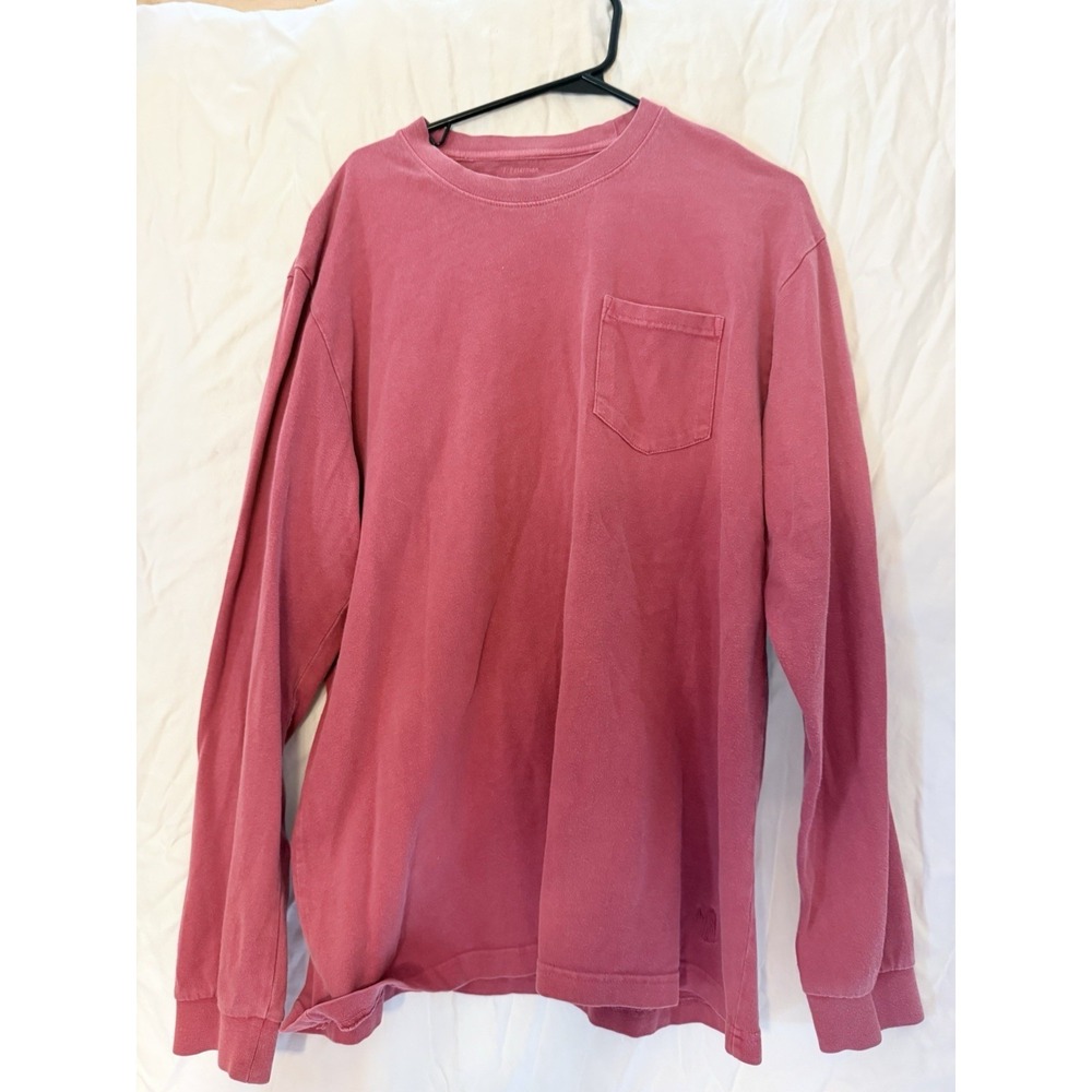 J Peterman Red Long sleeve T shirt Large Tee